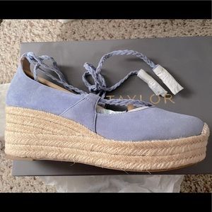 Ann Taylor genuine leather, suede espadrilles.